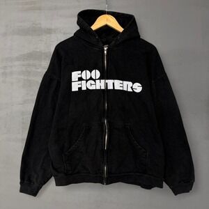 Vintage Foo Fighters Zip Up Hoodie Black 2007 Echoes Silence Patience Grace XL